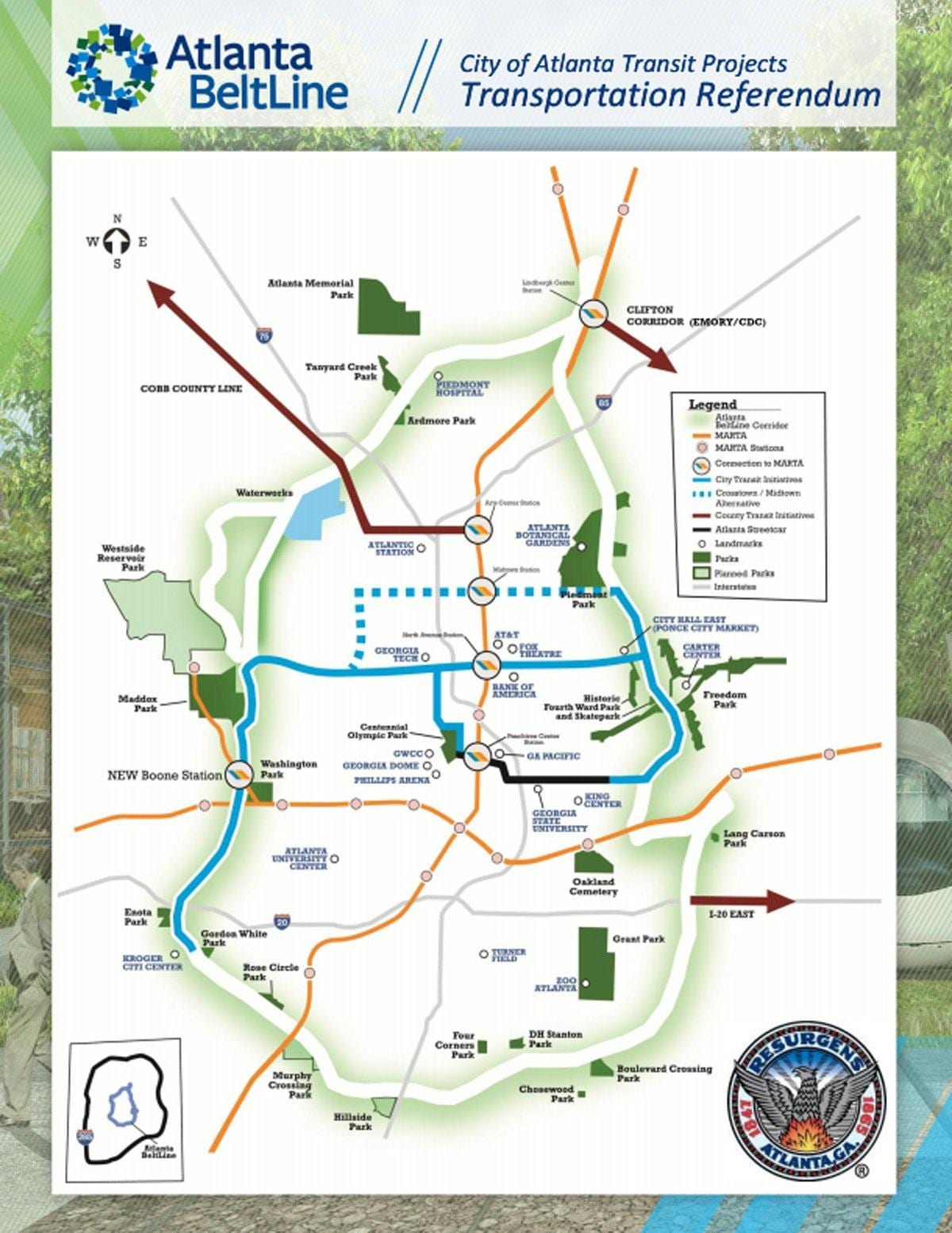 რუკა Atlanta beltline