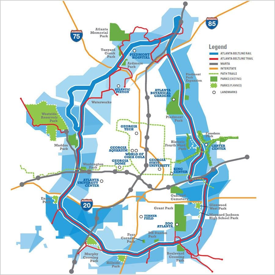 beltline Atlanta რუკა
