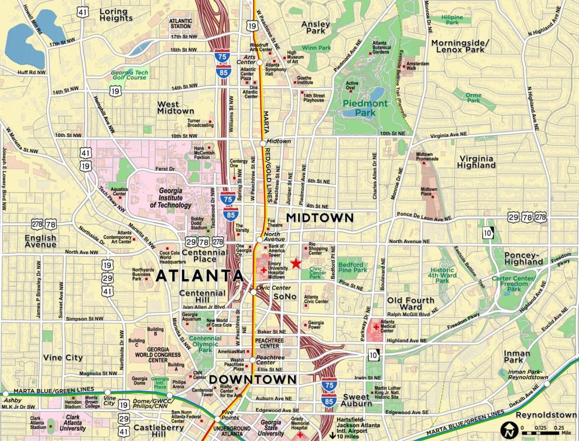 რუკა midtown Atlanta