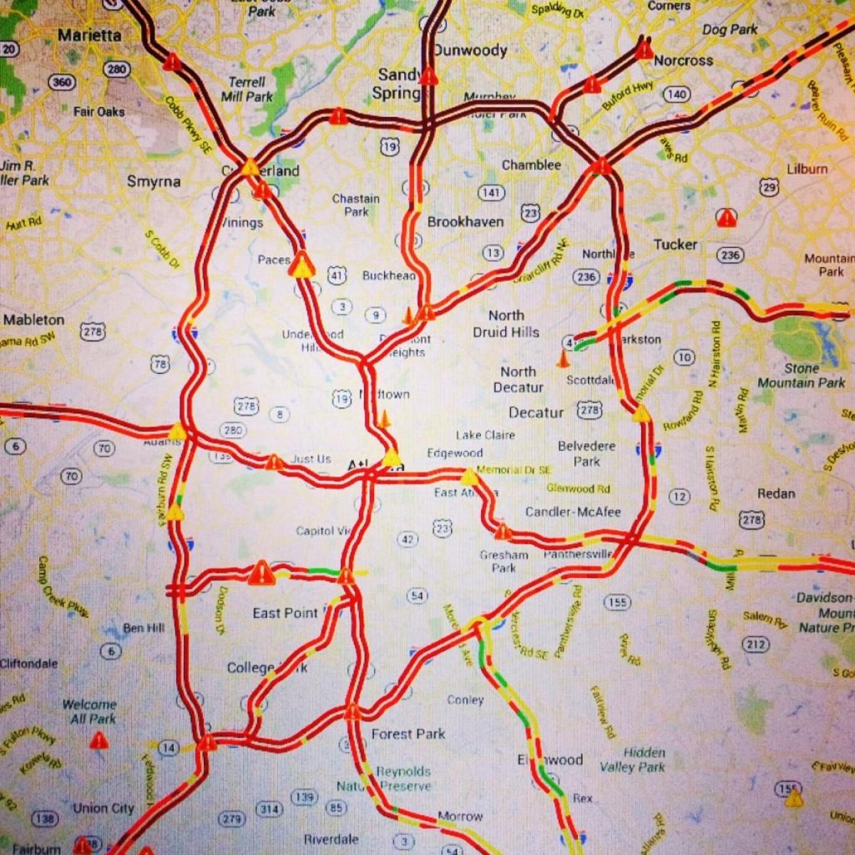 რუკა Atlanta მოძრაობის