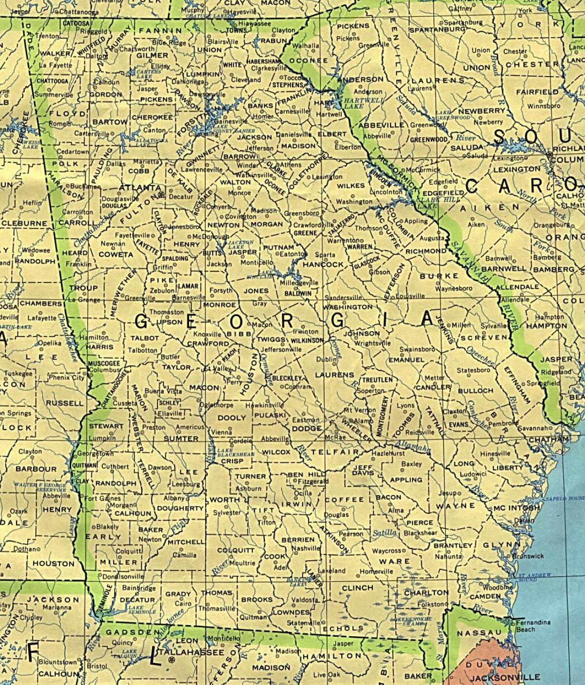 რუკა საქართველოს ქალაქების