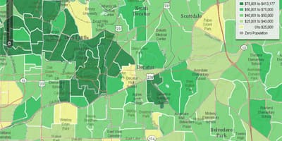 დემოგრაფიული რუკა Atlanta