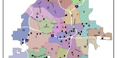რუკა Atlanta ზონის რუკა