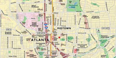 რუკა midtown Atlanta