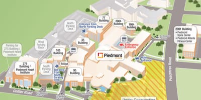 Piedmont საავადმყოფოში რუკა