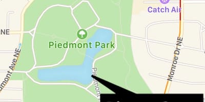 Piedmont პარკის რუკა