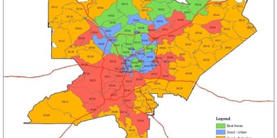 ატლანტა ფართი საფოსტო კოდი რუკა